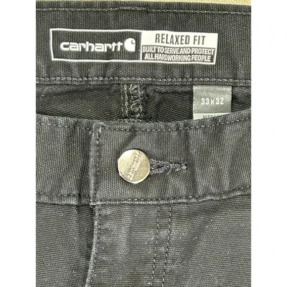 Carhartt Men's 33 Black Pants Rugged Relaxed Canvas‎ Work Wear Outdoor - Picture 4 of 9